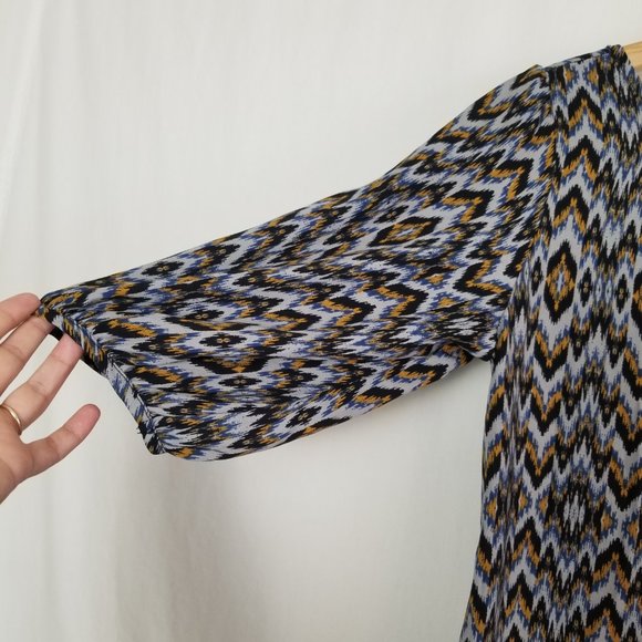 Fab'rik Boho 3/4 sleeve low back midi dress women's size Small (298) - Picture 4 of 6